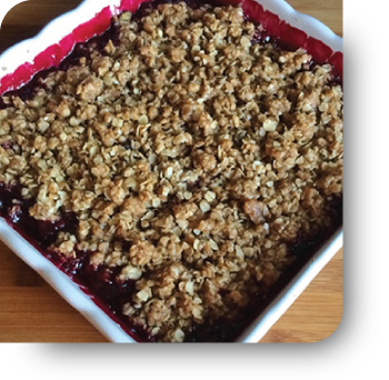 Saskatoon Rhubarb Crisp